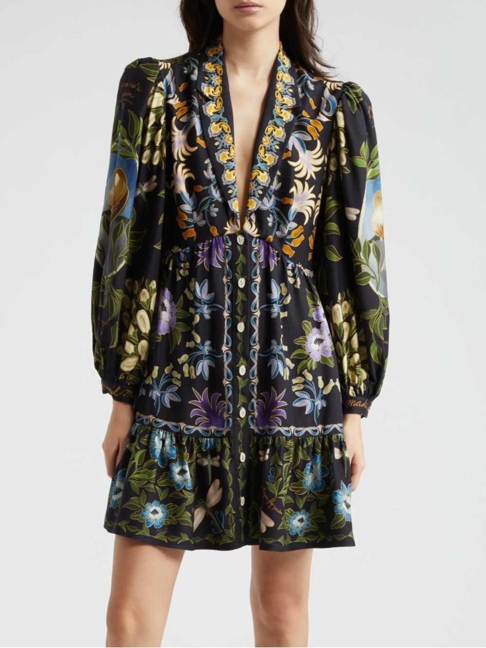FARM Rio Black Winter Garden Mini Dress, Size XS, NWT 🇧🇷